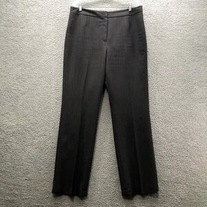 Le Suit Women's Flat Front Dress Pants Lined Brown Pin Stripe Size 10